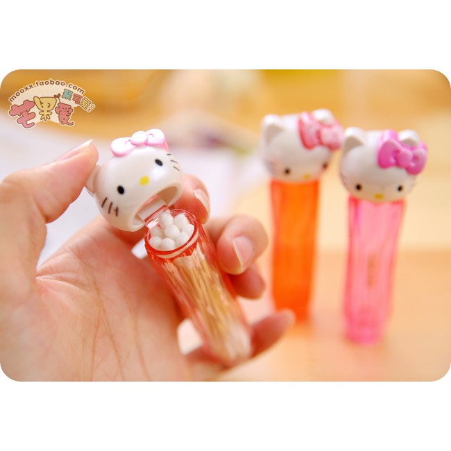 Hộp đựng tăm / bông tăm mini hình Hello Kitty