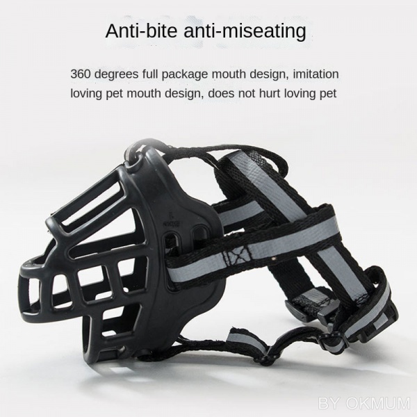 Rọ Mõm Chó Bằng Silicon Mềm Mại Thoải Mái Kèm Băng Keo Phản Quang Cho Thú Cưng FPJ-012