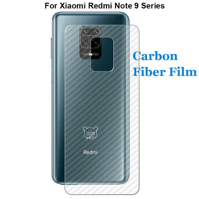 Carbon Fiber Back Screen Protector Film For Xiaomi Redmi Note 9 Pro Max 9S Global Sticker Durable 3D Anti-fingerprint (Not Tempered Glass)