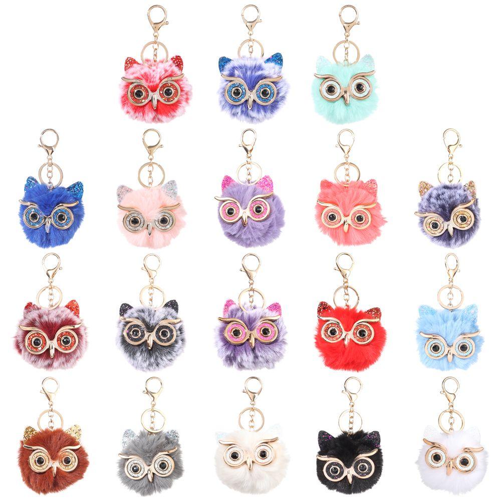 ROWANS Móc Khóa Hình Cú Mắt To Đính Sequin Lấp Lánh