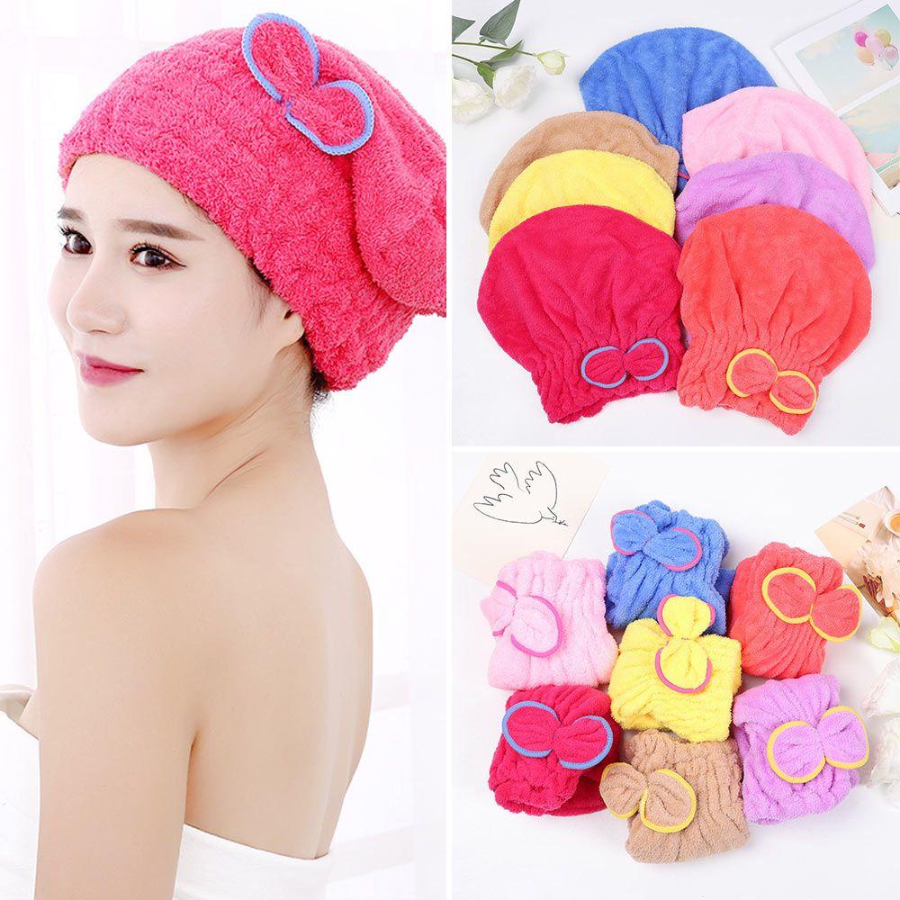 FOREVER Mũ Trùm Đầu Làm Khô Tóc Nhanh Chóng Thoáng Khí Đính Nơ Xinh Xắn Cho Nữ