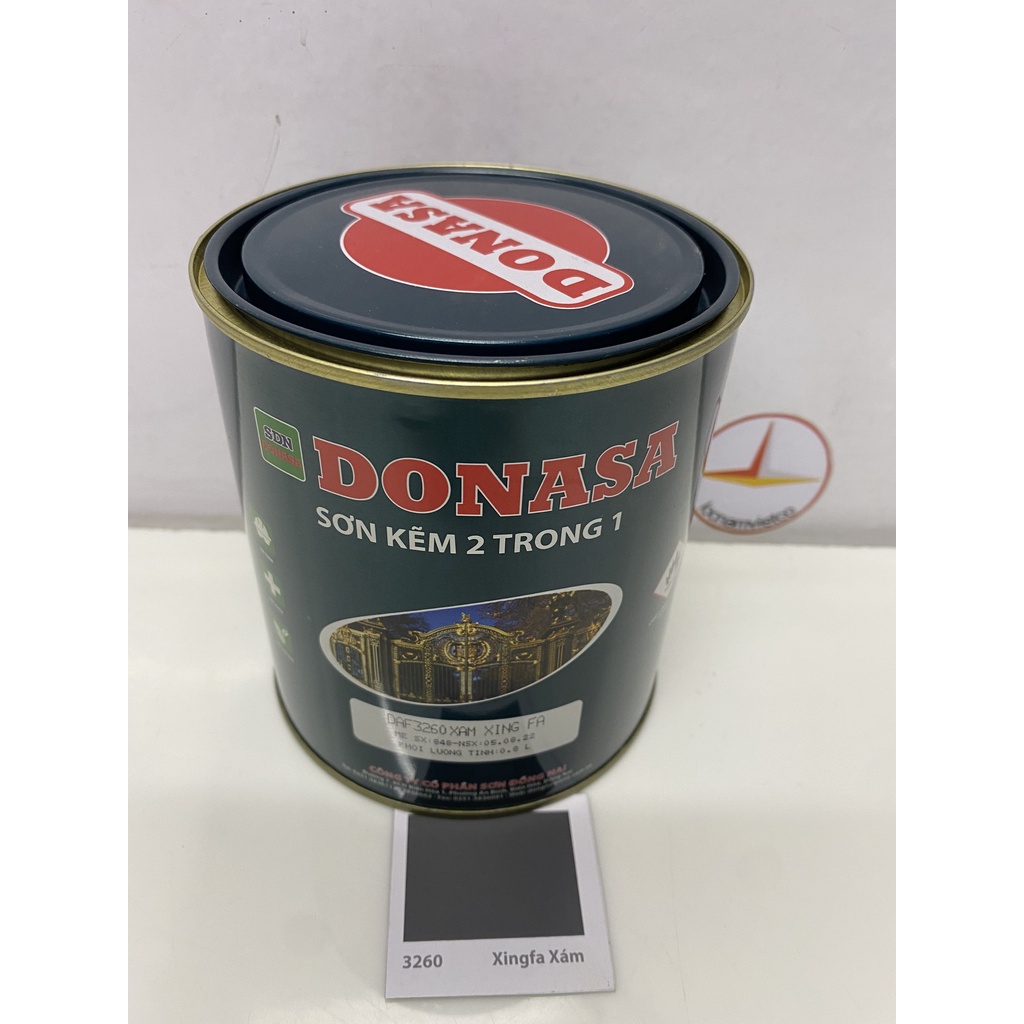 Sơn Sắt Kẽm Donasa 2 Trong 1 Màu Xingfa Xám 3260 _ 800ml