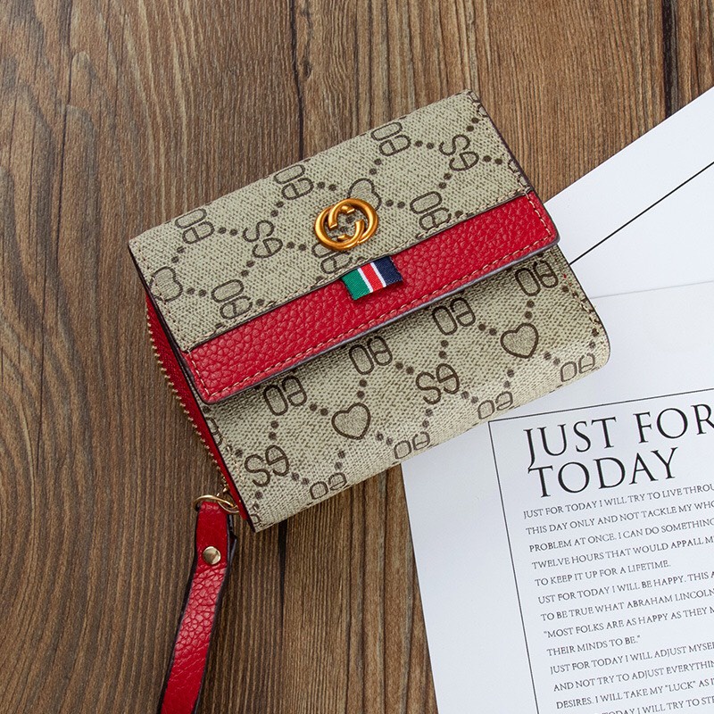 Ví ngắn gập cầm tay nhiều ngăn dành cho nữ có video