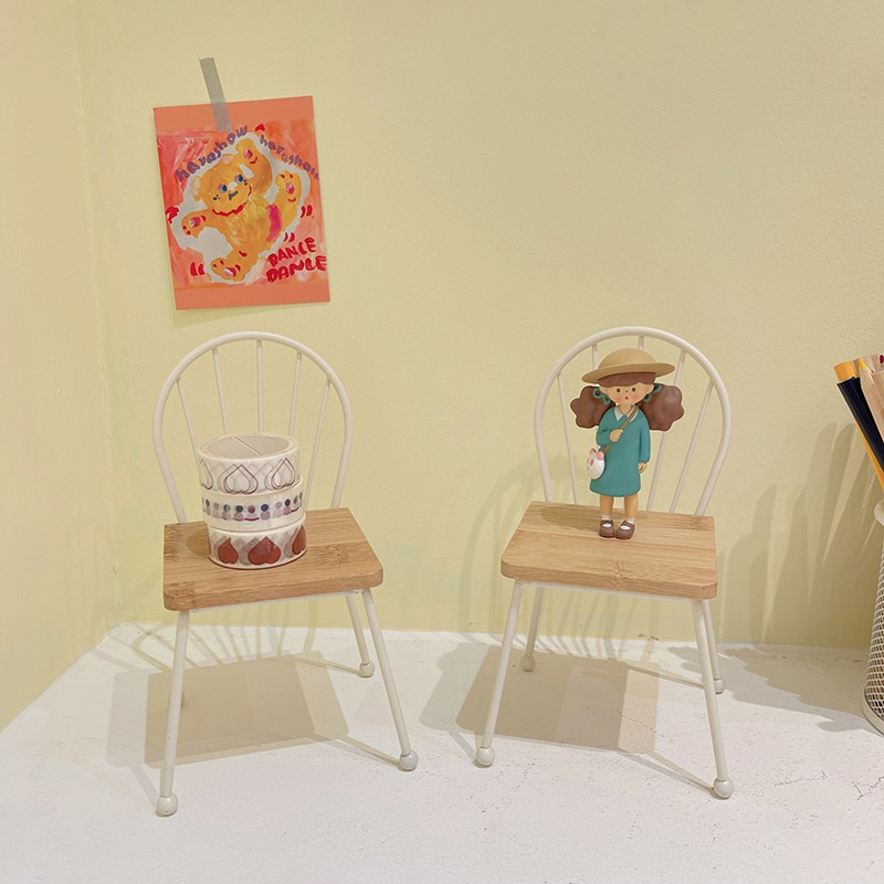 Mô Hình Ghế Tựa Lưng Mini Bằng Sắt Dễ Thương Dùng Làm Đạo Cụ Chụp Ảnh Cho Bé Gái