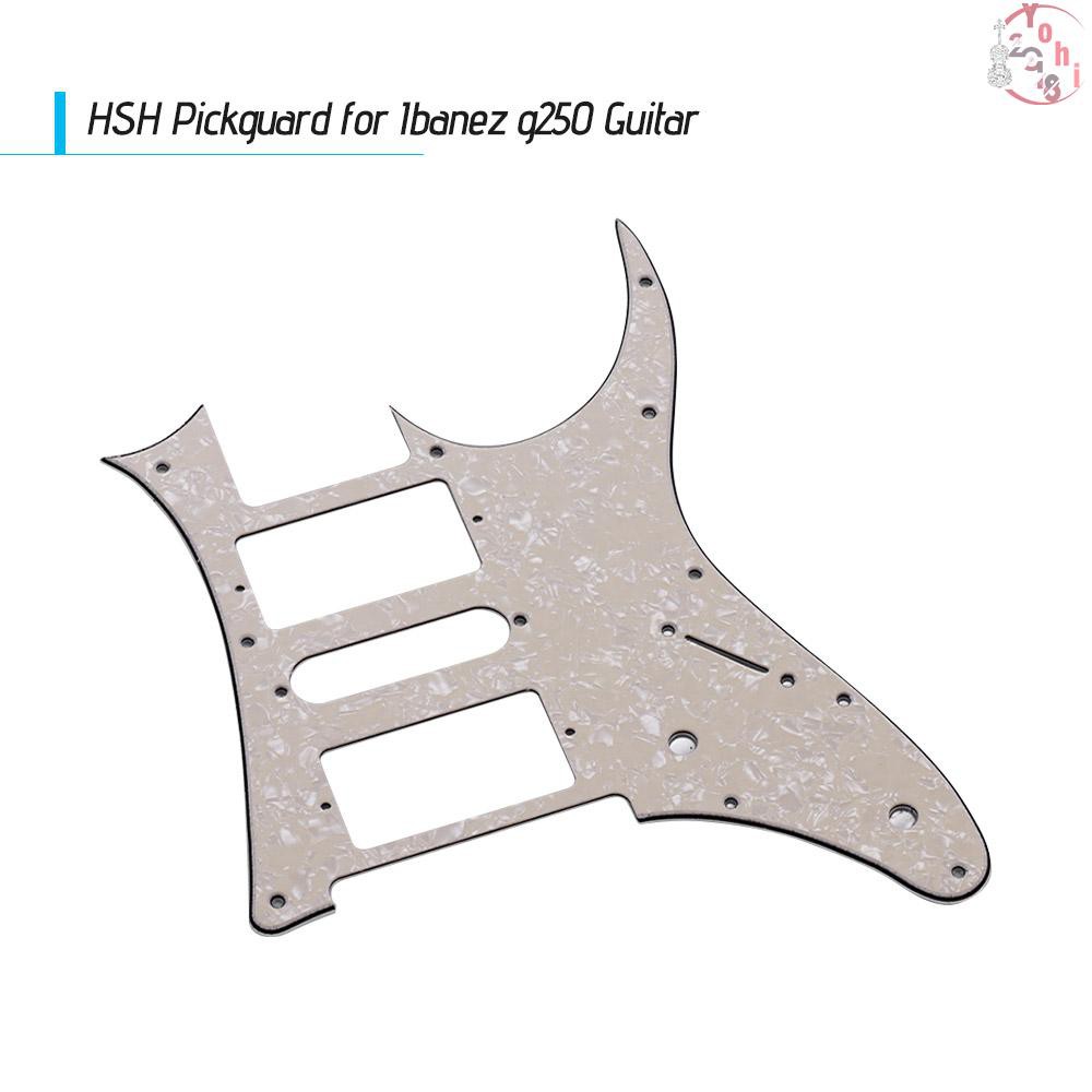 ♫ HSH Electric Guitar Pickguard PVC Pick Guard Scratch for Ibanez g250 Guitar Replacement Yellow Pearl 3 Ply