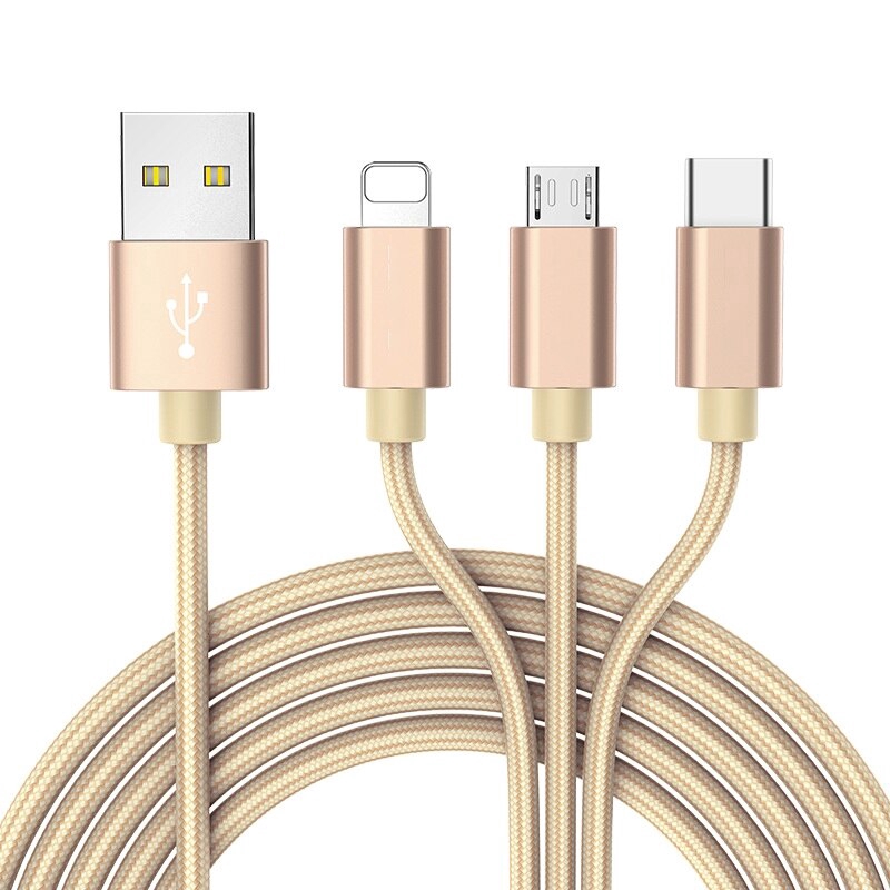 Cáp sạc nhanh 3 trong 1 cổng micro USB typeC Android cho Samsung/ Xiaomi