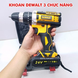 Máy khoan pin 26V Dewalt 3 chức năng - Có Búa - Máy khoan bắt vít Dewalt