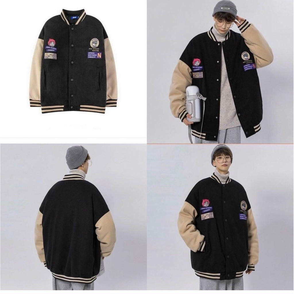 ÁO KHOÁC BOMBER DẠ NHUNG THÊU