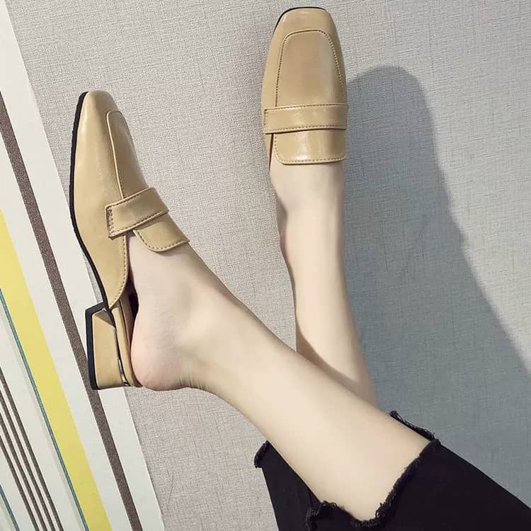 Giày Mules da đẹp đế cao form chuẩn