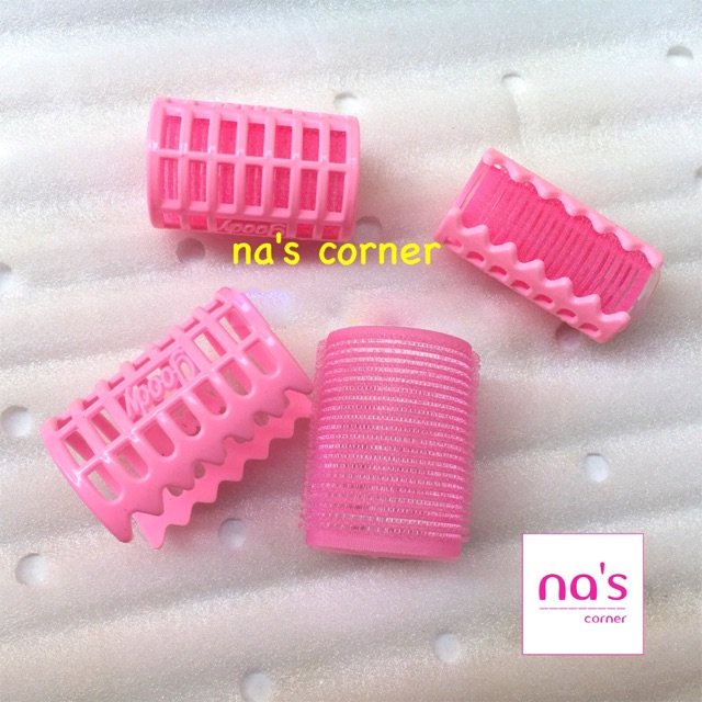 Lô gai cuốn tóc tự dính kèm miếng chụp giữ cố định làm xoăn uốn cong tóc mái tạo kiểu mái cúp, mái bay