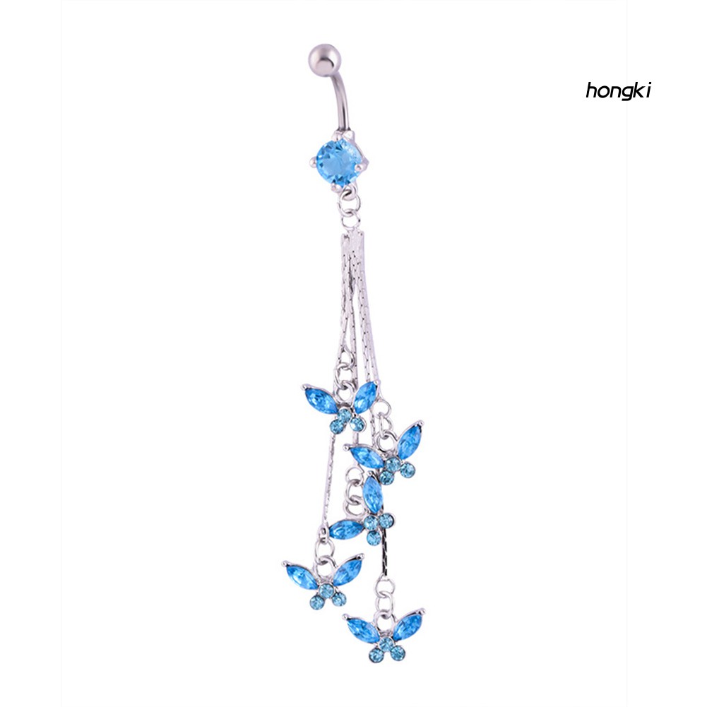 BUTTERFLY (Hàng Mới Về) Khuyên Rốn Hình Bướm Đính Đá Xinh Xắn 14g 316l