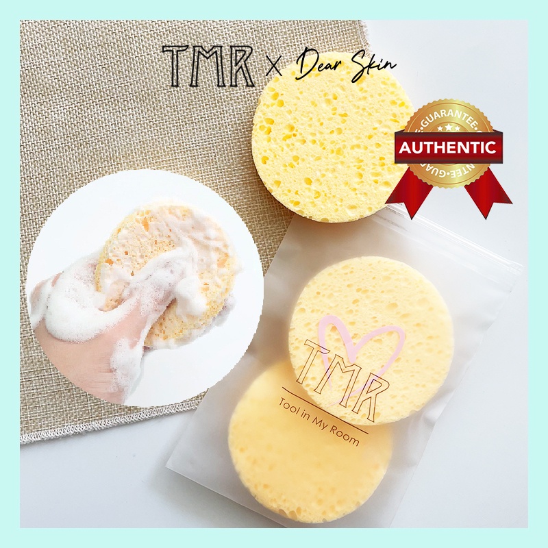 [2 miếng] TMR Bông bọt biển rửa mặt tẩy tế bào chết Cleansing Sponge Hàn Quốc