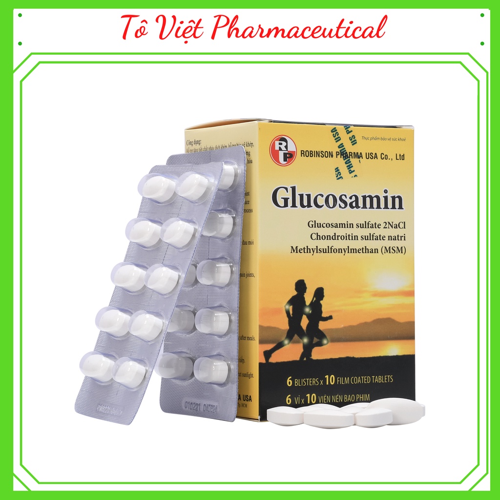 Glucosamin-Viên uống hổ trợ bổ xương khớp, Viêm khớp, đau khớp và chống thoái hoá khớp (60 viên)