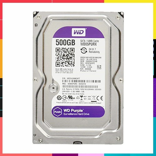 Ổ Cứng HDD 500G Western Purple - Hàng Nhập Khẩu Bảo Hành 24 Tháng
