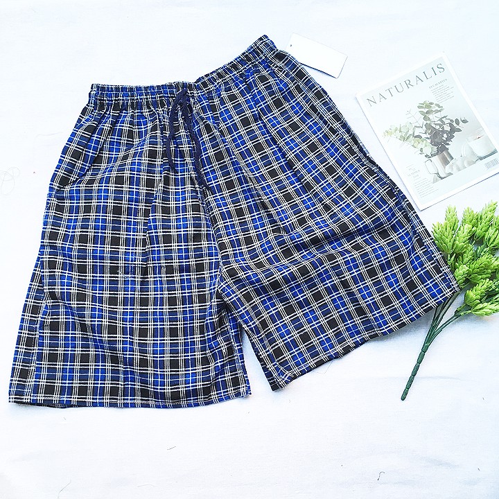 Quần đùi sọt nam mặc nhà vải bố thô caro - SIZE XL từ 60kg-65kg - QDN05 | BigBuy360 - bigbuy360.vn