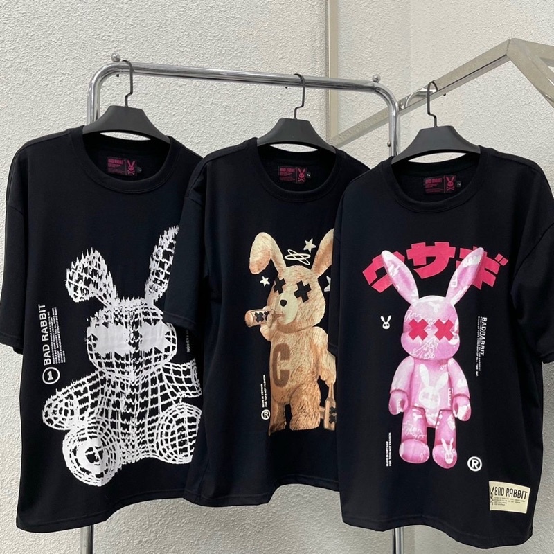 Áo Thun Tay Lỡ Unisex Bad Rabits SAY And DRUNK TEE màu ĐEN 🖤 /Nam nữ unisex/ Áo phông cổ tròn form rộng Jaystoree 🖤