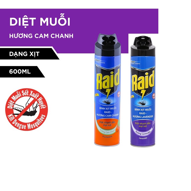 BÌNH XỊT MUỖI RAID 600ML