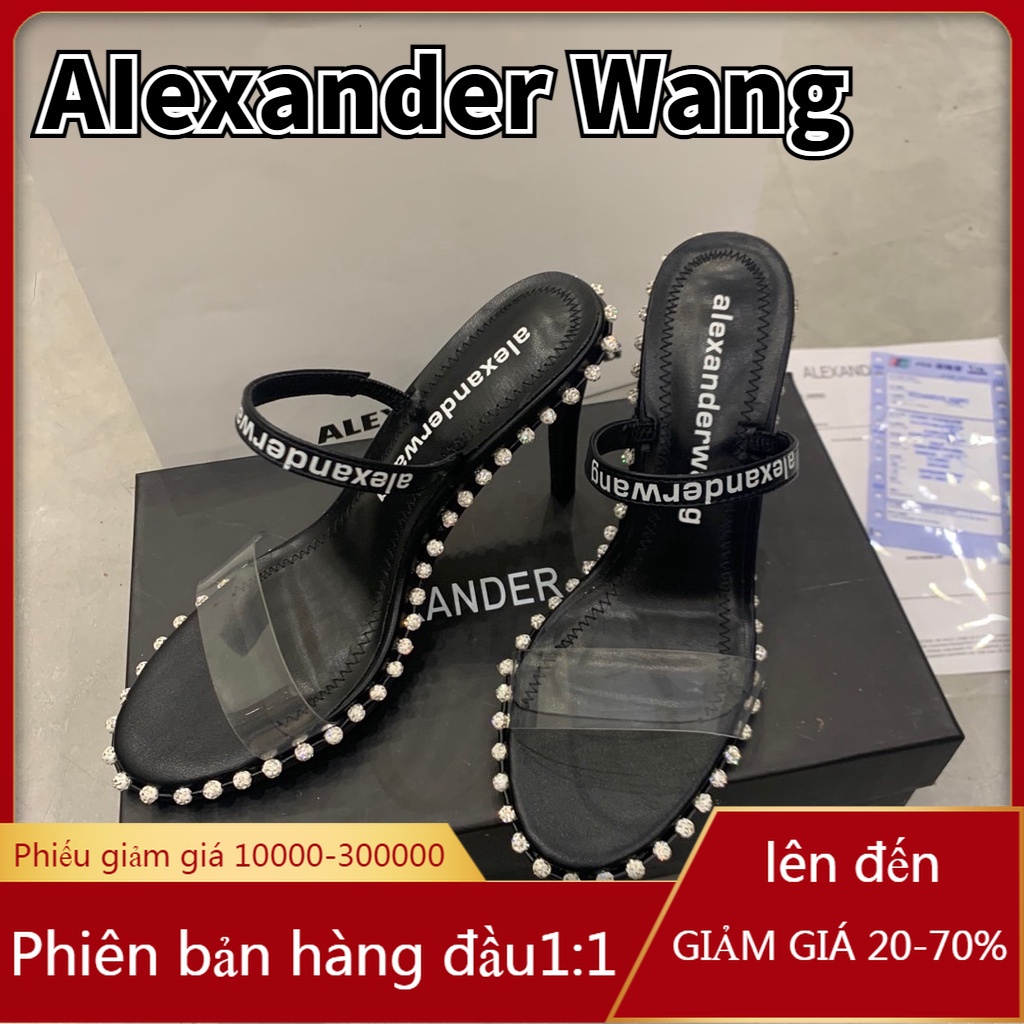 ALEXANDER WANG Giày Cao Gót 10cm Bằng pvc Đính Đá Kim Cương Cổ Điển Quyến Rũ Thời Trang Cho Nữ