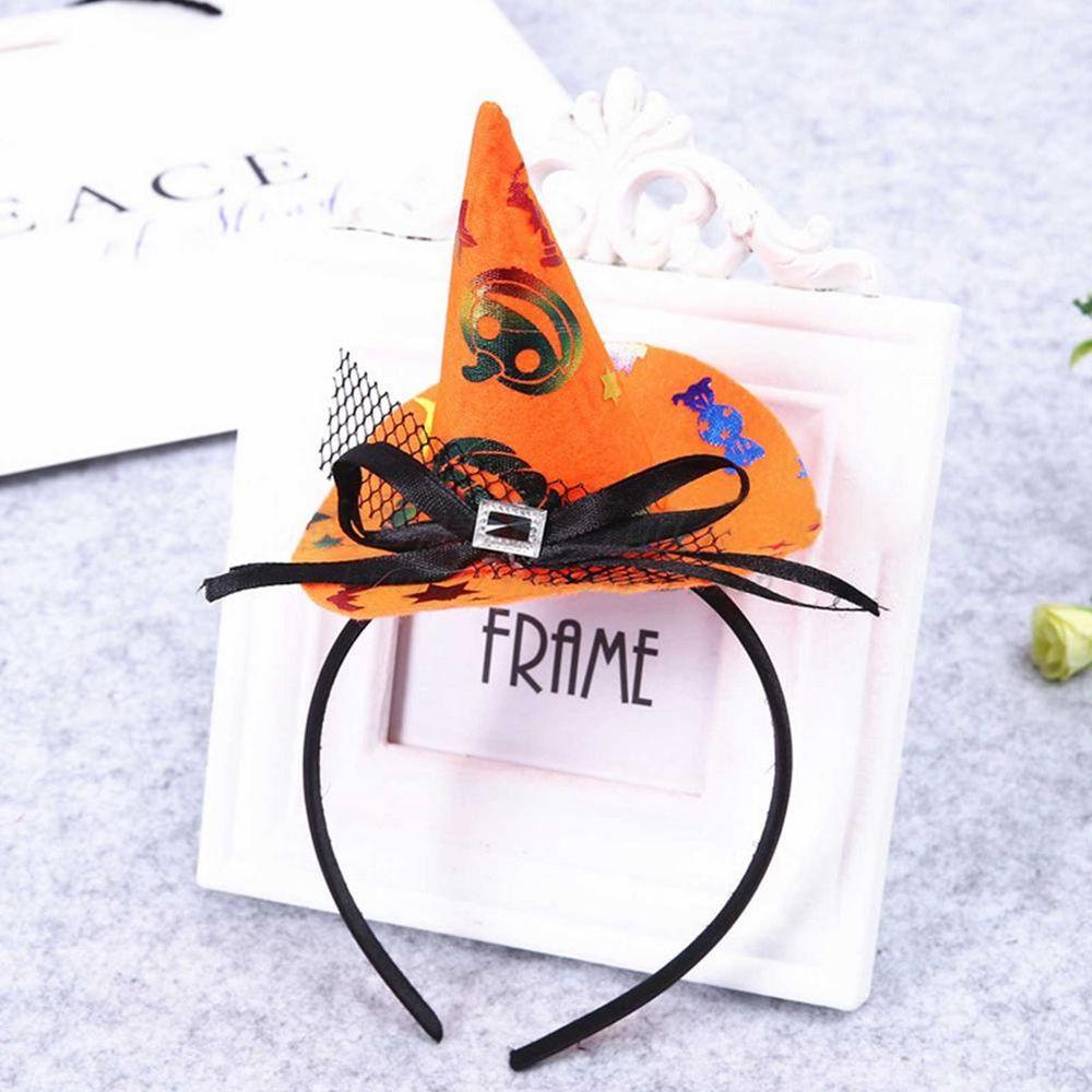 Băng Đô Cài Tóc Hóa Trang Halloween Hình Nón Phù Thủy Bí Ngô Hoạt Hình WMES15H