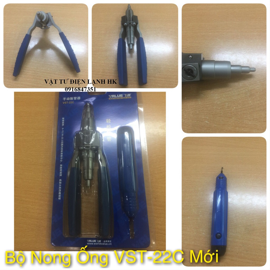 Kìm nong ống đồng VALUE VST 22B - Tay nạo VTT-5 - Combo Nong và nạo bavia VST-22C long ống VST-22B