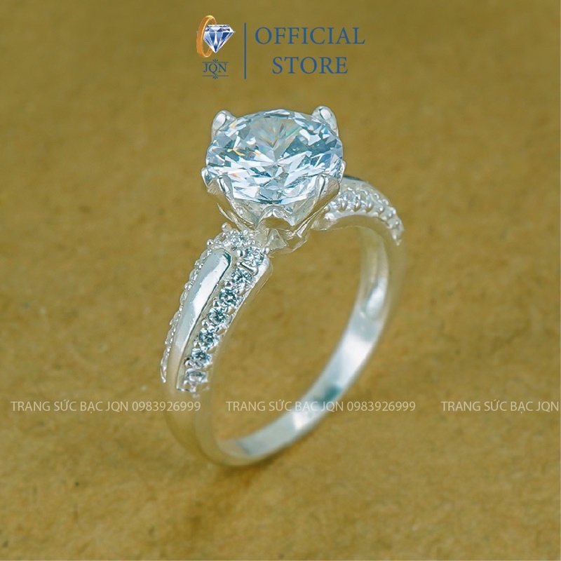 Nhẫn Bạc Nữ JQN N40 Mẫu Mới Hột Đá Cao