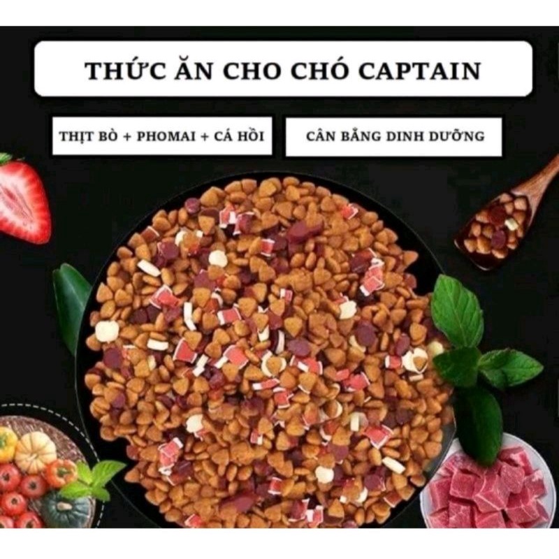 Thức Ăn Hạt Khô Captain Mix Thịt Bò Rau Củ Gói 2,5KG