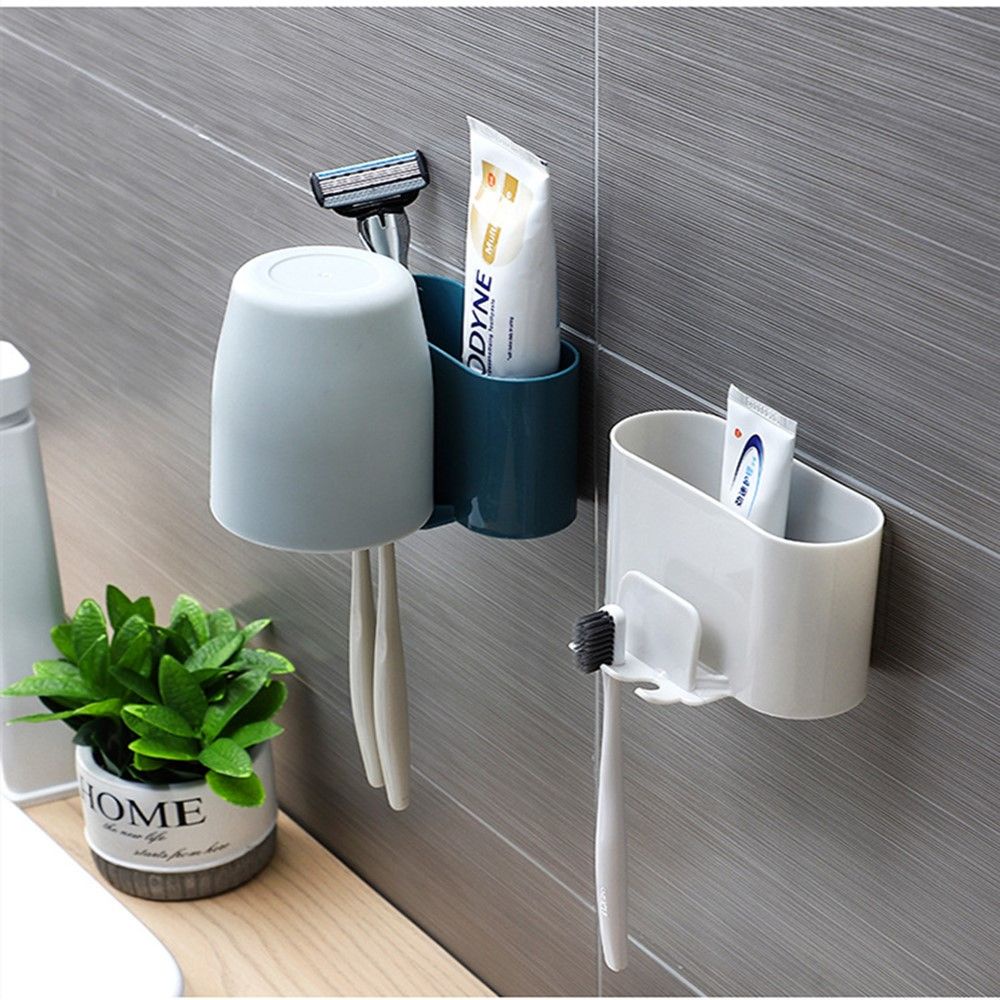 Hộp đựng bàn chải đánh răng nhiều màu tự chọn gắn tường tự dính tiện dụng cho phòng tắm