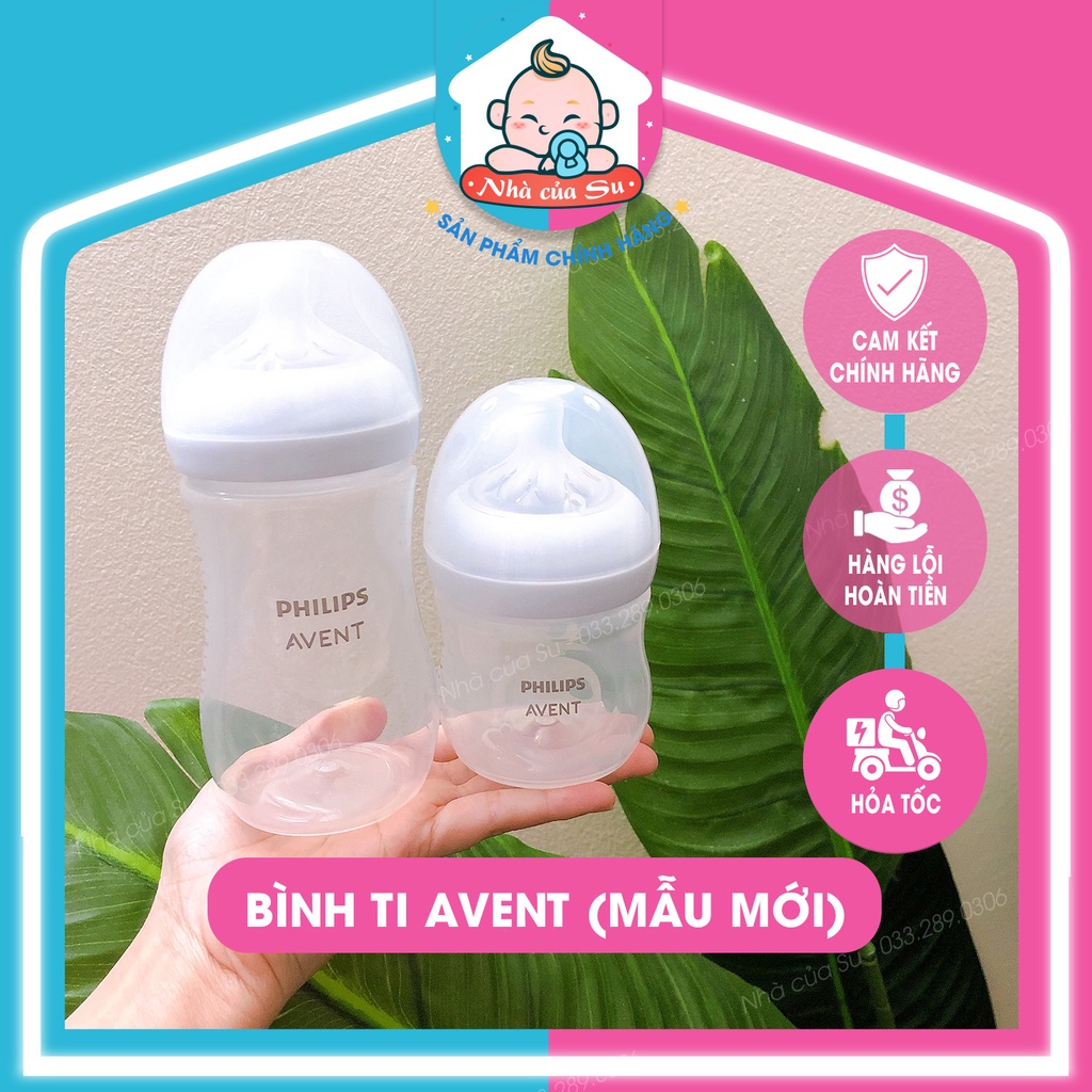 Bình sữa Avent cổ rộng 125ml 260ml 330ml chống đầy hơi, chống sặc mẫu mới