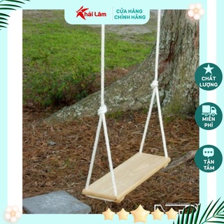 Xích đu, xích đu sân vườn, decor treo thẳng bằng gỗ tự nhiên cho mọi lứa tuổi treo ban công
