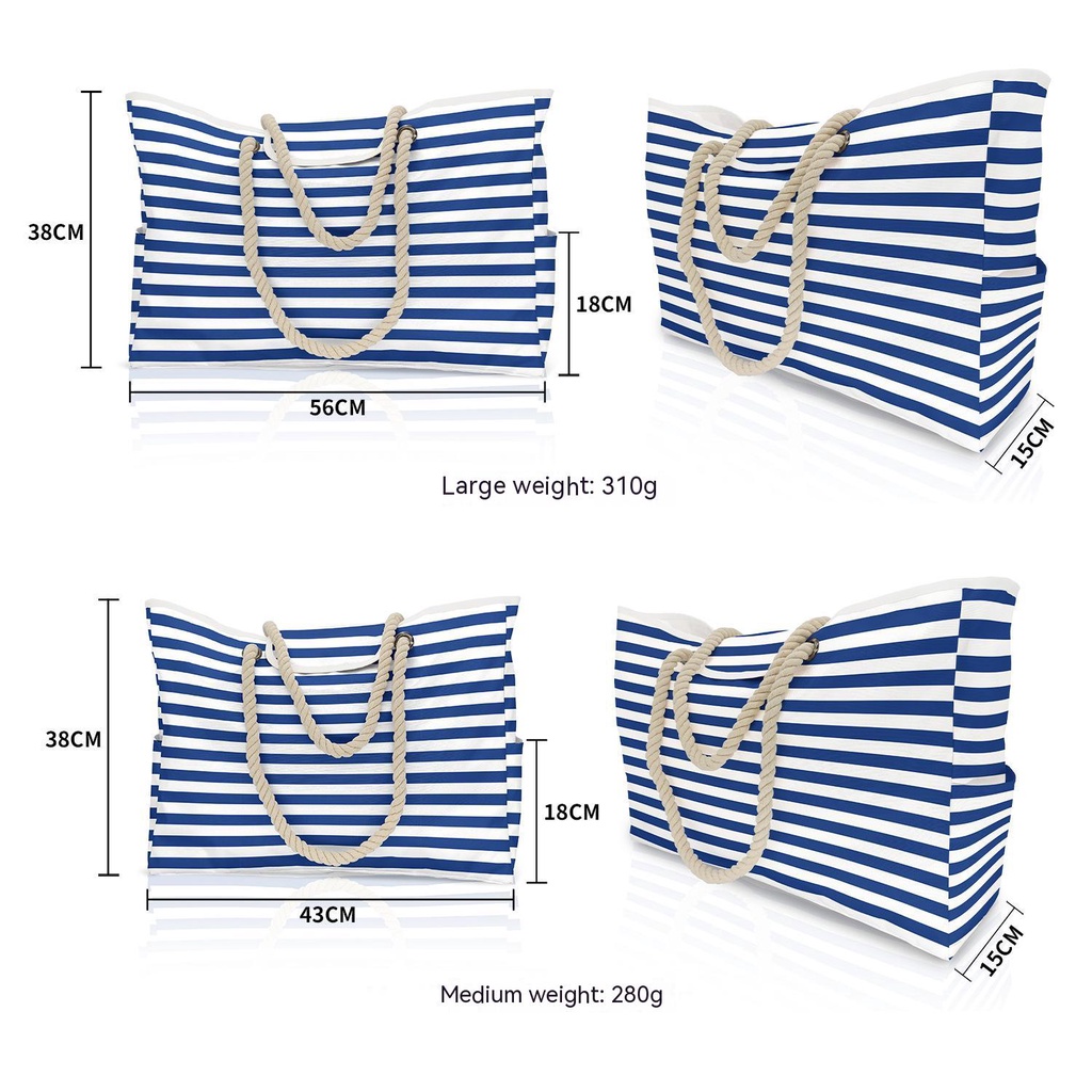 Túi Xách Tote Kẻ Sọc Cỡ Lớn Thời Trang Đi Biển Mùa Hè 2022