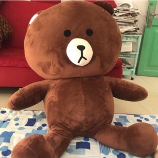 Gấu brown bông cao cấp nhồi bông 100% khổ vải 1m4 (hình thật)