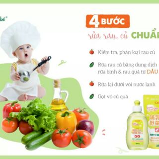 Chai dung dịch rửa bình sữa và rau quả Combi