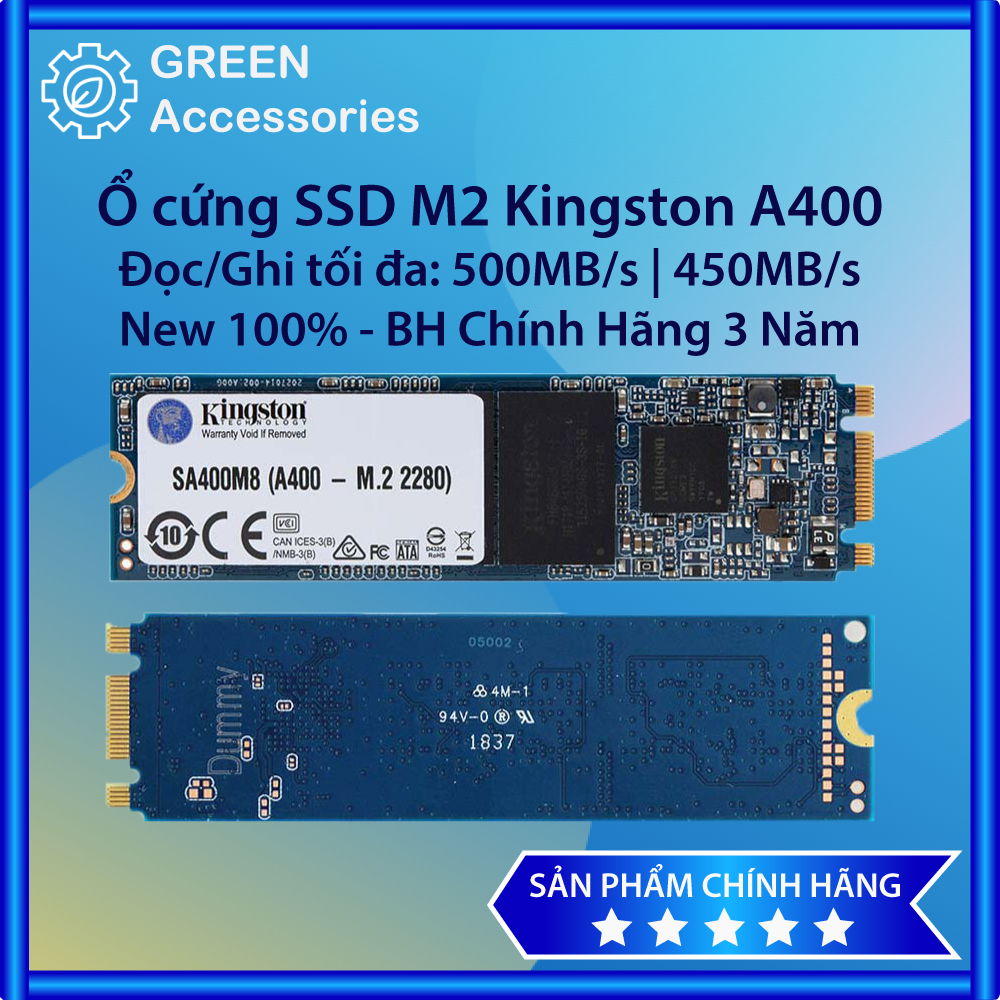 Ổ Cứng SSD M2 SATA Kingston 120GB A400 Kích thước mỏng, tốc độ chuẩn 500MB/s - BH Chính Hãng 3 Năm | WebRaoVat - webraovat.net.vn