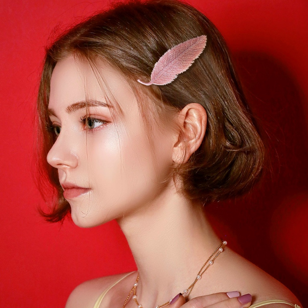 Kẹp tóc hình lá thêu phong cách Hàn Quốc