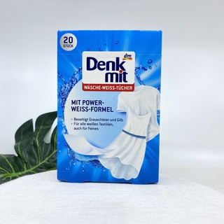 Giấy tẩy trắng quần áo Denkmit tẩy sạch mọi vết bẩn giữ quần áo luôn mới hộp 20 tờ