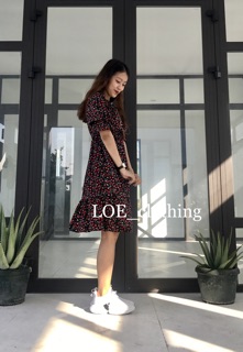 Đầm trễ vai cherry