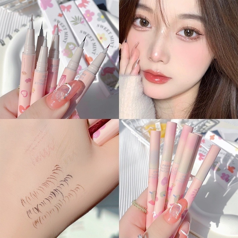 Bút Kẻ Mắt Dạng Lỏng SWEET MINT 6 Màu Tùy Chọn Nhanh Khô Chống Thấm Nước Và Mồ Hôi Lâu Trôi Không Nhòe
