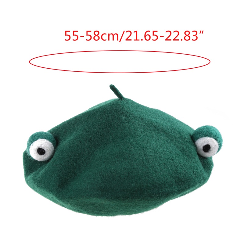 Mũ Nồi Giả Len Hóa Trang Nhân Vật Hoạt Hình Mắt Ếch Xanh Lá Phong Cách Lolita Cho Nữ