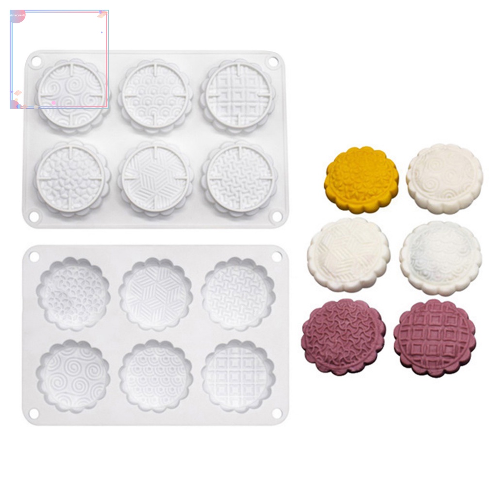 Khuôn Silicone Làm Bánh Trung Thu Hình Tròn Chống Dính Tiện Dụng Cho Nhà Bếp DIY