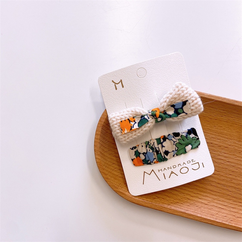 Set 2 Kẹp Tóc Nơ Dễ Thương Cho Bé Gái