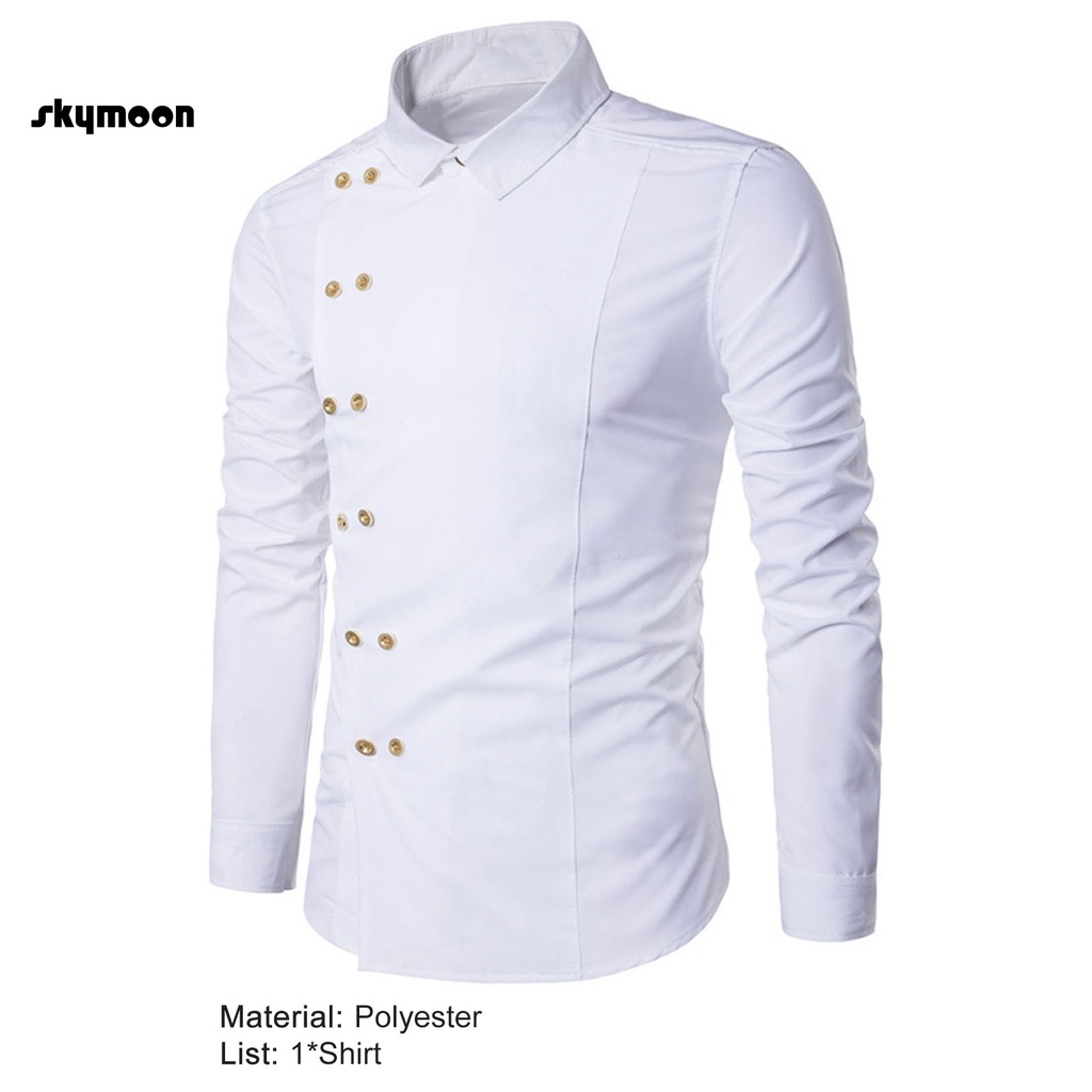 Áo sơ mi vạt chéo thời trang công sở mùa thu cho nam