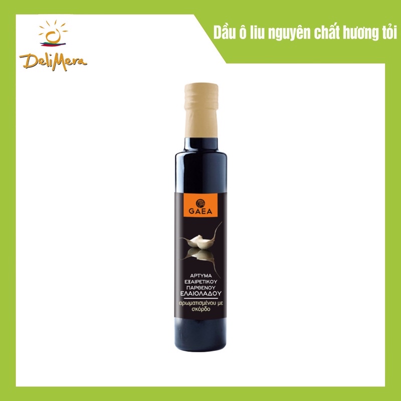 Dầu ô liu nguyên chất hương vị tỏi nhãn hiệu Gaea 250ml