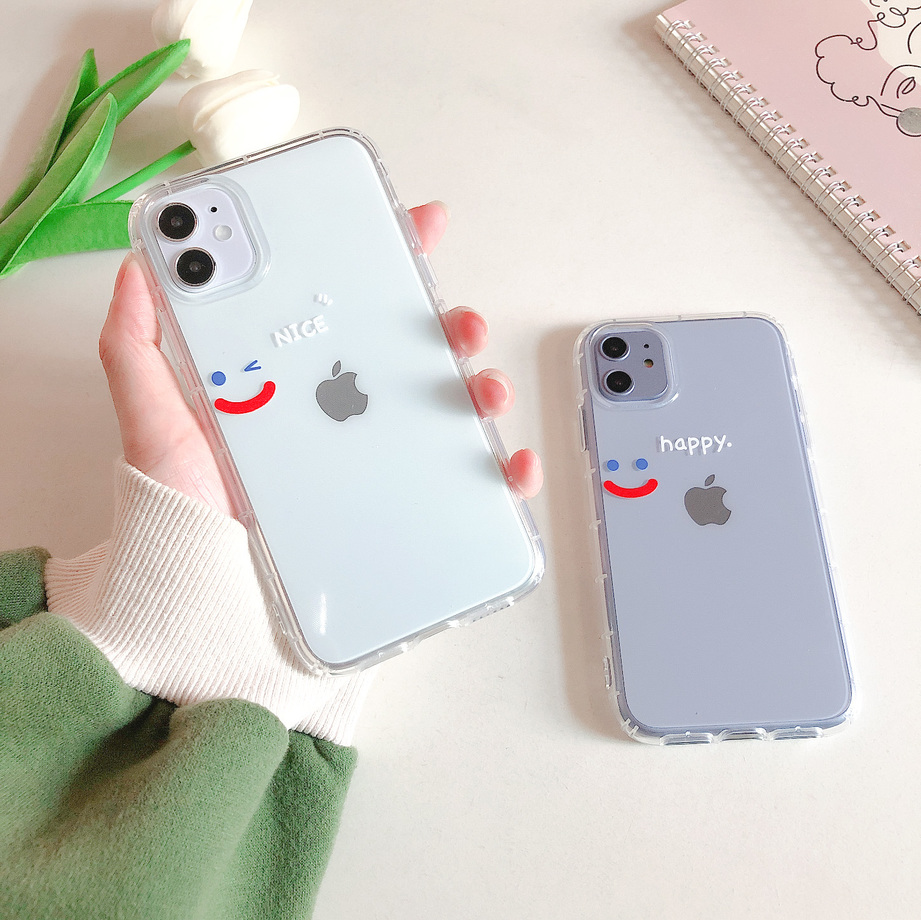 ốp điện thoại Trong Suốt In Chữ Happy And Nice Cho Iphone 12 Pro Max 12 Mini Se 2020 Xs Max 11 Pro Max Xr X Xs 6 7 8 6s Plus | BigBuy360 - bigbuy360.vn