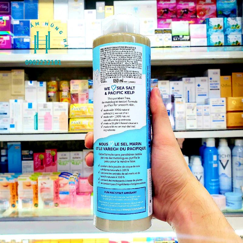 Sữa tắm StIves, sữa tắm chiết xuất muối biển StIves Sea Salt &amp; Pacific Kelp 650ml