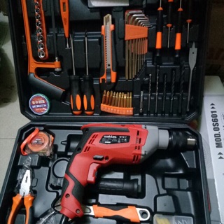 Máy khoan 🍊 freeship 🍊 valy máy khoan 13ly maktec full đồ nghề kiềm, búa, ốc vít