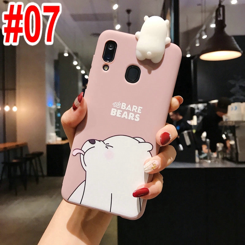 Ốp lưng Redmi Note 9 9s 8 7 6 6A 5 5A 4 4X S2 Pro Plus Xiaomi MI A1 A2 Lite Cute Bear Soft Case Cover+Bear Doll