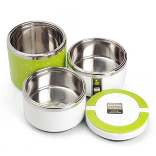 CÀ MÈN GIỮ NHIỆT 3 TẦNG CHẤM BI