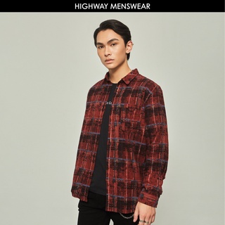 Áo sơ mi flannel nam cotton Highway Johan Kẻ đỏ xanh