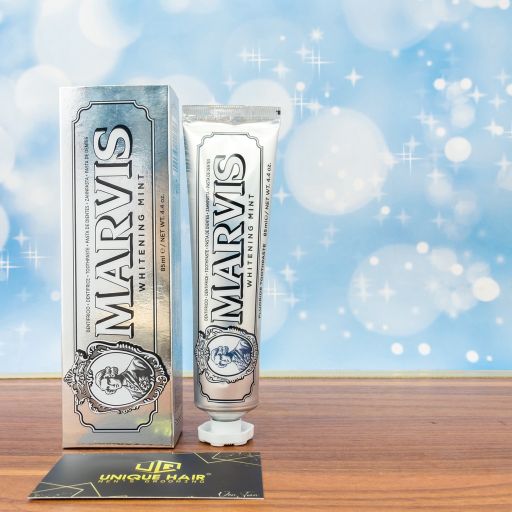 [Chính Hãng] Kem đánh răng cao cấp Marvis Whitening Mint (màu bạc) – new 2021