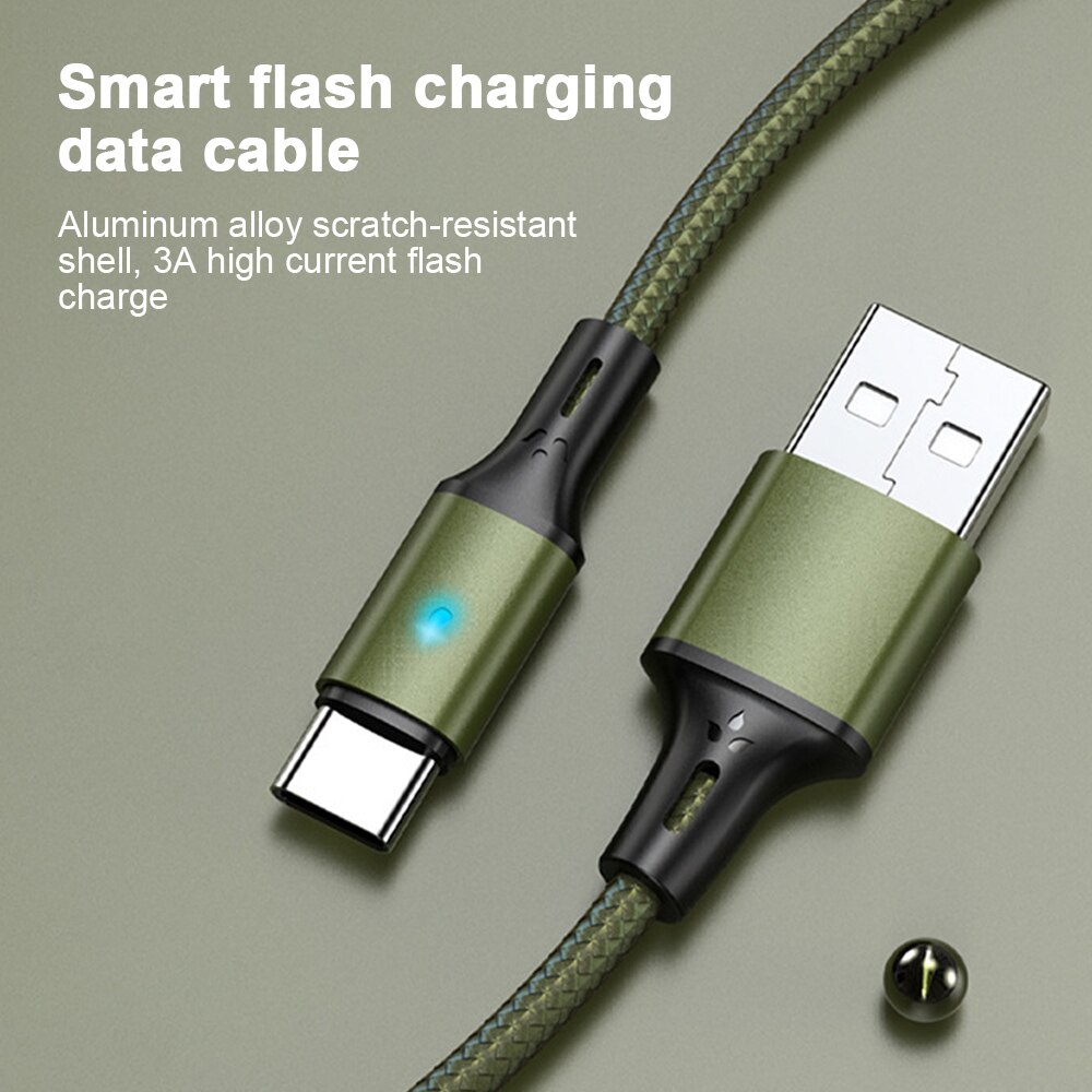 Dây cáp sạc nhanh 3A cổng USB type C cho Android Apple